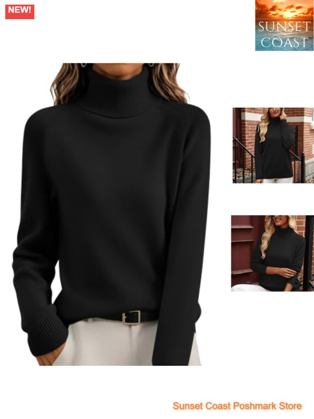 Zeagoo Womens Turtleneck Long Sleeve Pullover Sweater Fall Winter